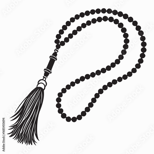 black and white prayer bead