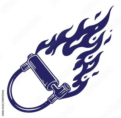 Vector illustration of a blowtorch emitting flames isolated on a clean white background design