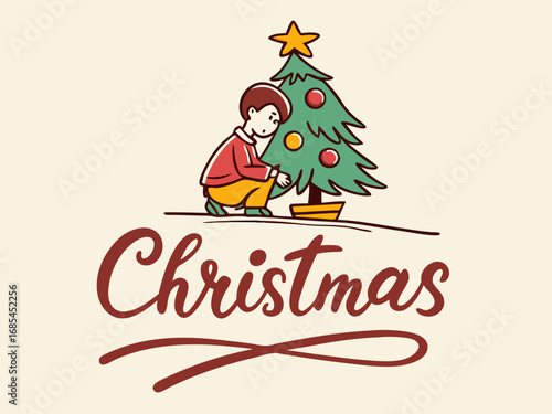 Festive Christmas Wreath Border Design for Holiday Projects , A charming, hand-drawn Christmas wreath graphic, perfect for invitations, cards, or social media posts.