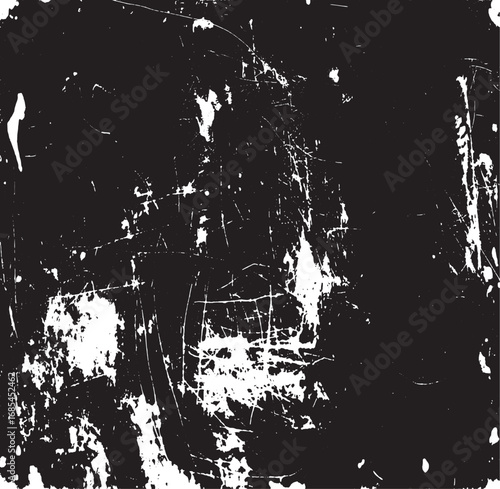 Scratched Grunge Urban Background Texture Vector. Dust Overlay Distress Grainy Grungy Effect. Distressed Backdrop Vector Illustration. Isolated Black on White Background. EPS 10.