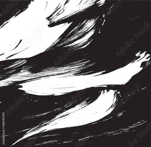Vector brush stroke texture. Distressed uneven grunge background. Abstract vector illustration. Overlay over any design to create interesting effect and depth. Black isolated on white. EPS10