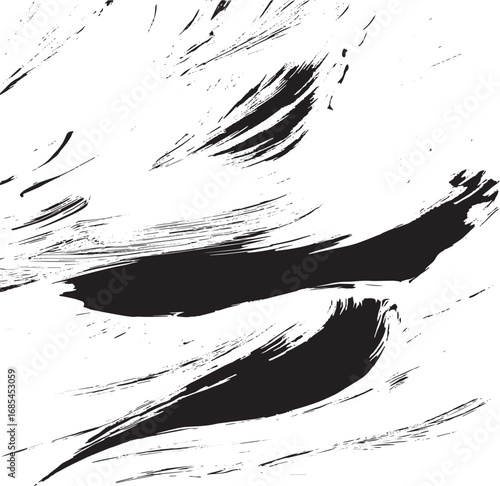 Vector brush stroke texture. Distressed uneven grunge background. Abstract vector illustration. Overlay over any design to create interesting effect and depth. Black isolated on white. EPS10