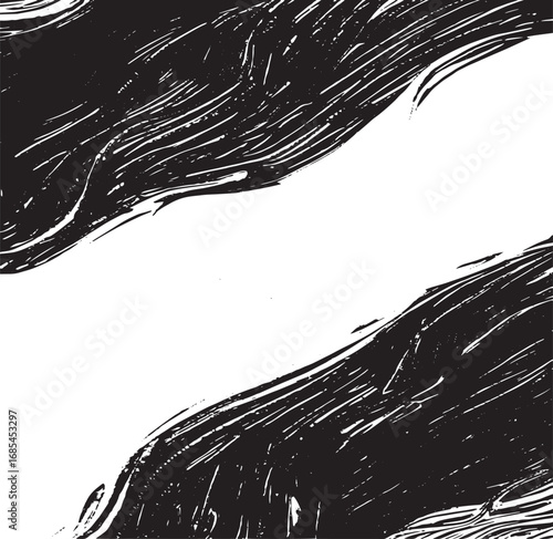 Vector brush stroke texture. Distressed uneven grunge background. Abstract vector illustration. Overlay over any design to create interesting effect and depth. Black isolated on white. EPS10