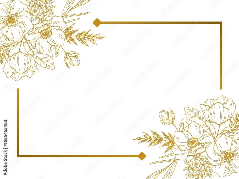 Obraz premium frame with flowers