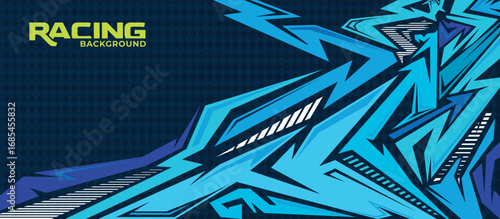   abstract racing design, blue car wrap design, car decal design, modern racing pattern, racing pattern design