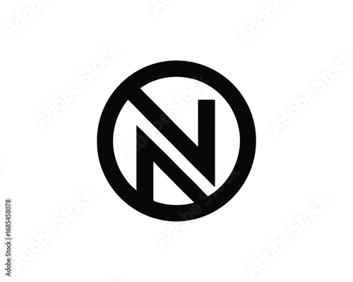 Free Download Forbidden Letter N Symbol within a Circle Emblem - GFXLoad