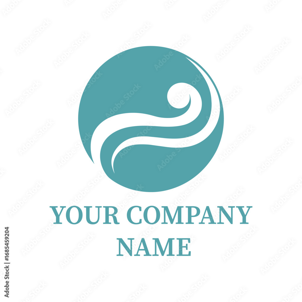Fototapeta premium Abstract Wave Circle Logo Design – Modern Corporate Branding Template