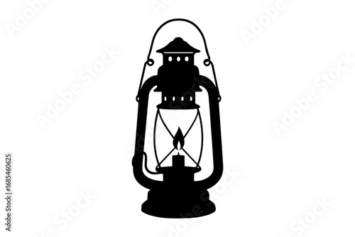 Silhouette of Old Vintage Lantern