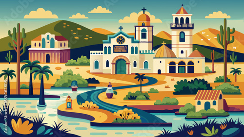 San Antonio Missions in Texas, USA showcase Spanish colonial churches, irrigation canals, and preserved communities that reflect cultural blending between Indigenous peoples and European settlers.