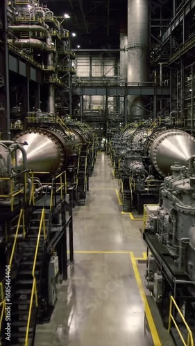 Industrial Factory Interior with Heavy Machinery