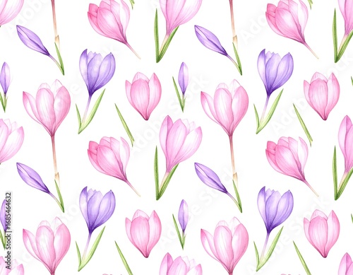 Wallpaper Mural Delicate spring crocus pattern Torontodigital.ca