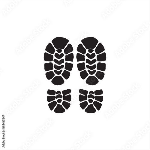 black and white shoe print