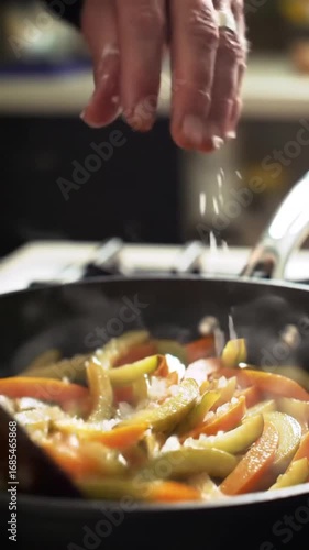 Close-Up of Hand Sprinkling Salt on Food
