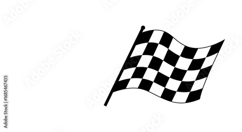 Waving checkered flag symbolizing victory and the finish line in a sporting event or race