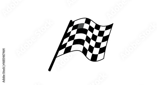 Waving checkered flag symbolizing victory and the finish line in motorsports and racing competitions