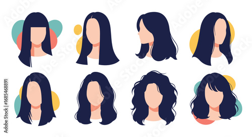 Collection of diverse hairstyles featuring various lengths and textures for modern individuals