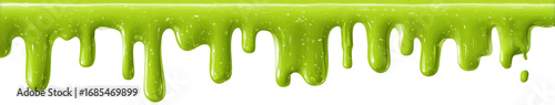Pixelated dripping green slime on a black background