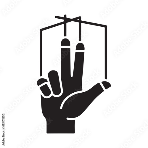 Symbolic Hand Puppet with Peace Sign Gesture