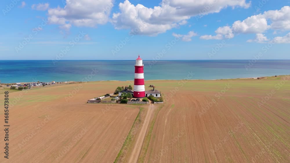 Orbit movement video of the colourful 18th century lighthouse in ...