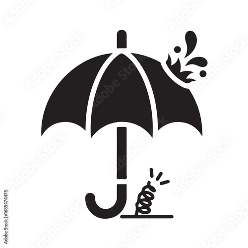 Umbrella with Bursting Splash and Spring Surprise Icon