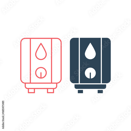 Water heater vector illustration icons set