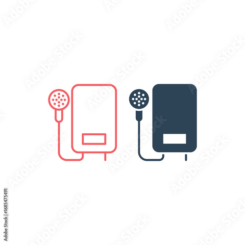 Water heater vector illustration icons set