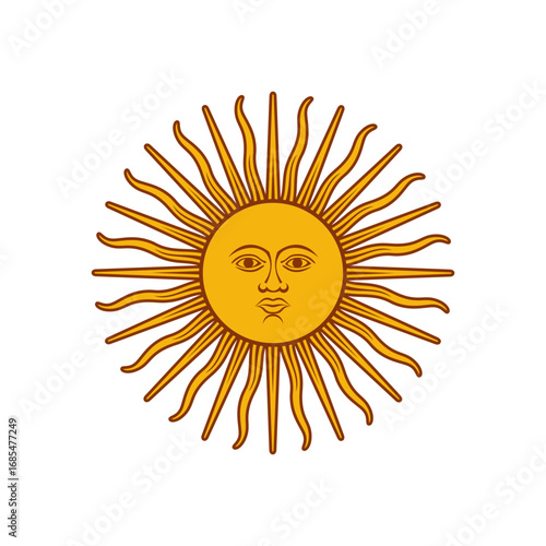 Argentine sun. Sol de Mayo or Sun of May - Argentina flag element 