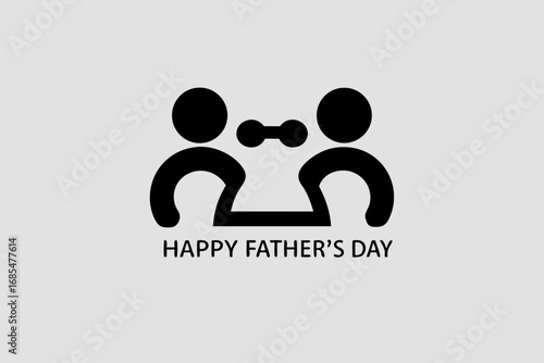 happy father's day wishes card design. daughter and father fun activity with best dad ever logotype illustration.