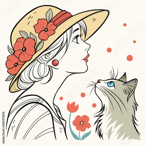 girl with flowers
