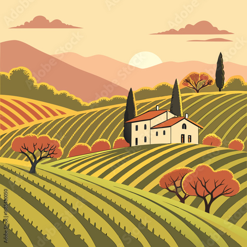 rural landscape in tuscany italy