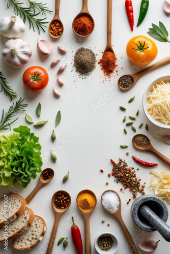 Wallpaper Mural Organic Cooking Ingredients Frame Template Torontodigital.ca