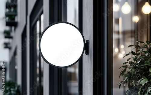 Mockup hanging sign, signage, lightbox. Poster city box, projecting blade sign. Template signage advertising citylight. Mockup outside signage, city light box, hanging sign. Realistic style photo