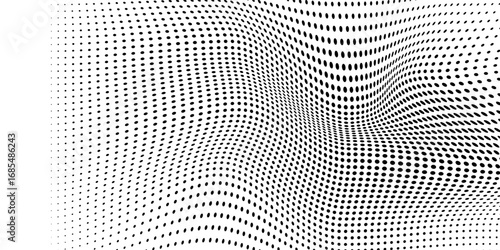 Dotted halftone circle black white background. Comic pop art style.