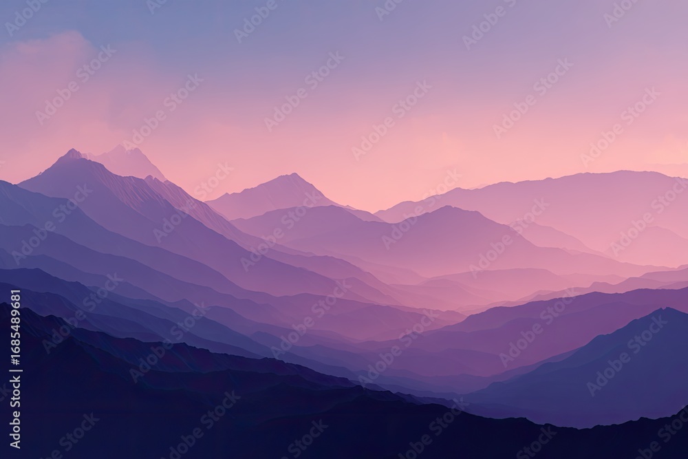 Fototapeta premium Misty mountain range at dawn