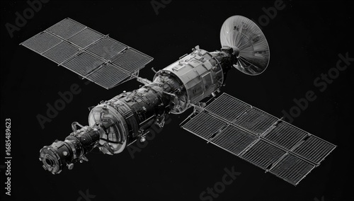 Fototapeta Naklejka Na Ścianę i Meble -  Gray-scale space station