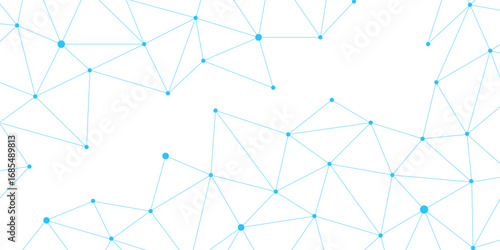 Blue network. futuristic connection technology background with dots and lines for desktop. Structure molecule and communication. Template for science and technology presentation, Vector illustration.	