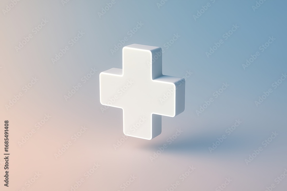 Obraz premium Simple Symbol of Healthcare: A minimalist rendering of a healthcare symbol, representing medicine, well-being, and the essence of health and treatment.