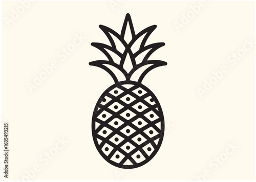 Pineapple Line art Vector design