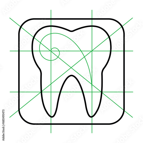 Golden ratio tooth logo den...