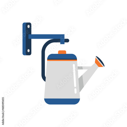 Watering Can Hanging on a Wall Mount for Garden Tools.