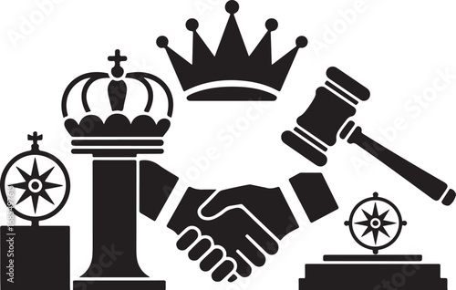 Justice, Law, and Order: Symbols of Legal Authority, Agreement, and Ethical Guidance