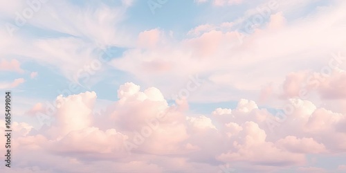 Whimsical pastel cloud pattern, seamless textured sky background ideal for textile & web, sky background, light