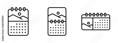 Calendar icon set. calendar icons for app, website, ui. business plan date schedule symbol.