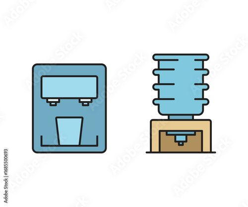 office cooler icons vector illustration