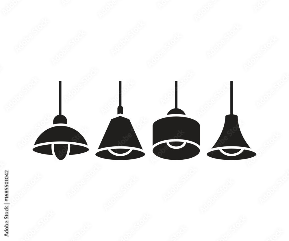 Obraz premium ceiling light icons set vector illustration