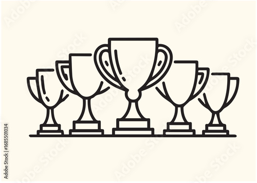 Trophy Line art Vector design