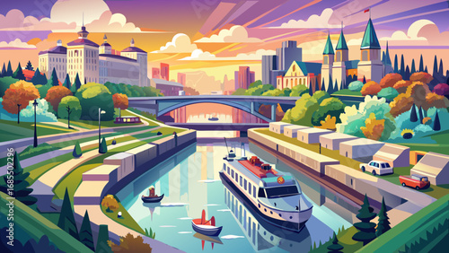 Rideau Canal in Ontario, Canada glides through serene landscapes, connecting lakes and rivers with historic locks, offering a living legacy of 19th-century engineering and waterways culture.