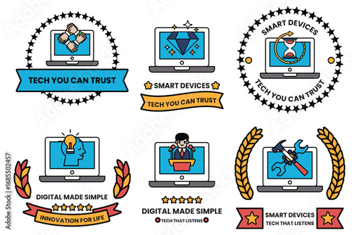 A set of six icons for smart devices