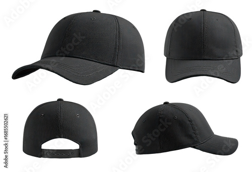 Four views of a dark gray baseball cap (2)