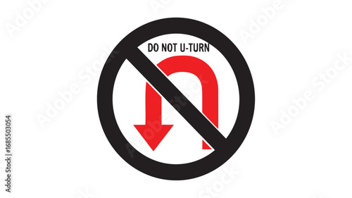 Prohibitory sign for no u turn movement